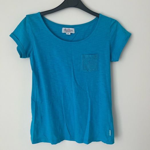 Blue Studded Pocket T-Shirt - Size S