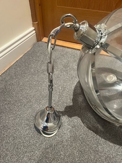 Orb Ceiling Pendant Light finished in Polished Silver