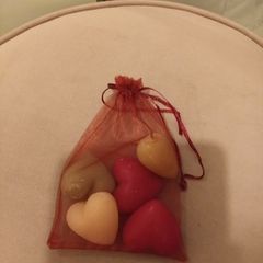 5 x heart soap