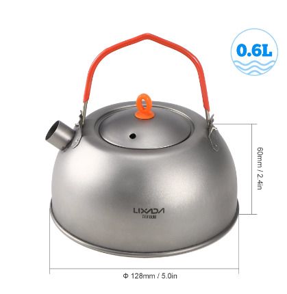 BRAND NEW 600ml Titanium Tea Kettle for Boiling Water Coffee Tea Pot for Outdoor