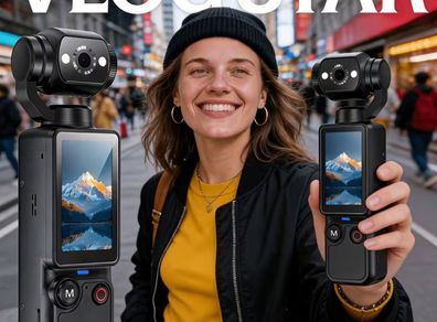 32GB 4K UHD Video Recording Pocket Camera  Webcam, USB-C Charging, 32G Memory
