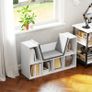 Bookshelf with Seat, 6 Compartments, Padded, 105 x 30 x 63 cm, White Image 3