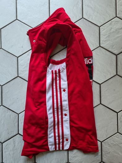 Adidas vest retro vintage Gilet red top adibreak shirt t-shirt poppers D7 Size L/XL the Brand