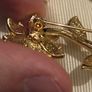 1980's Gold Plated Flower Brooch Image 7