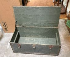 1943 WWII Wood US Army Footlocker
