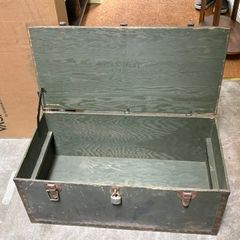 1943 WWII Wood US Army Footlocker
