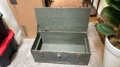 1943 WWII Wood US Army Footlocker