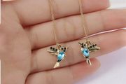 Charming Earrings with a Tiny Bird - excellent gift - excellent gift idea