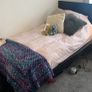 Single Black Bed with Single Mattress Image 4