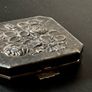 Vintage Floral Powder Compact  Silver-Tone Metal Image 4