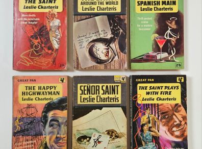 The Saint Books x 6 - Leslie Chartris - Vintage Crime Thriller Pan Paperback Books