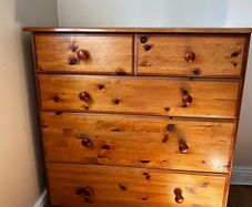 Pine wood chest drawer