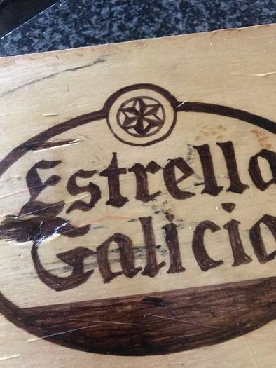 Estrella Galicia Timber Bar Sign