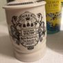 3 Pieces of Fortnum and Mason - Vintage Treacle Glazed Mustard Crock, Potted Stilton Cheese Pot with lid 200 gr and Lemon Curd Yellow Round Biscuit Tin Image 2