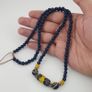 Antique Mosiac Style Gabri Glass Beads Pendant With African Blue Glass Beads Necklace Image 4