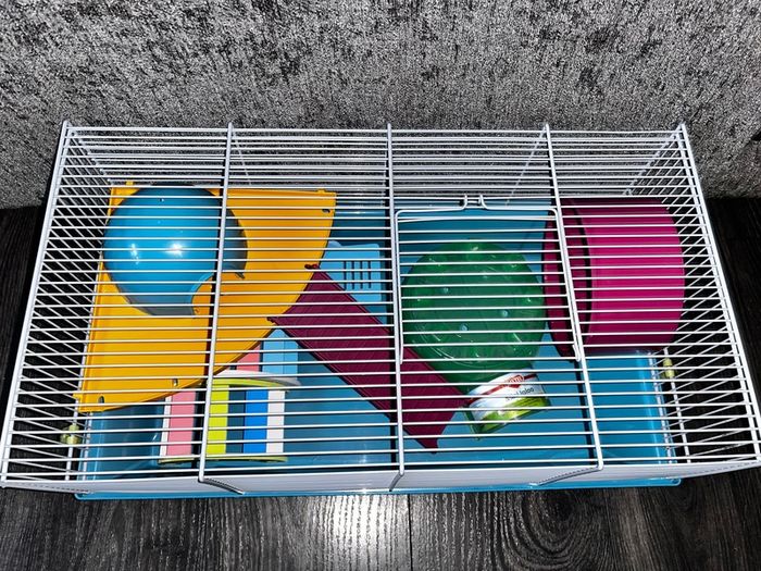 hamster cage and accessories