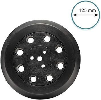 Glass Polish 12720 | Random Orbit Sander Backing Pad, Sanding Backer with Hook and Loop 125 mm