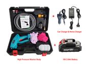 Portable 18 Volt Rechargeable Lithium Battery Powered Cordless High Pressure Car Washer Cleaner washing gun with car charger
