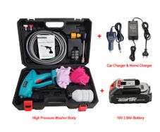 Portable 18 Volt Rechargeable Lithium Battery Powered Cordless High Pressure Car Washer Cleaner washing gun with car charger
