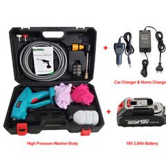 Portable 18 Volt Rechargeable Lithium Battery Powered Cordless High Pressure Car Washer Cleaner washing gun with car charger