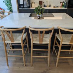 5 x EZ Living Albany Natural Ash Wooden Barstools (Selling Together)