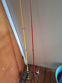 2 fishing rods   plus i reel  for sale