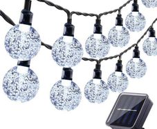 Solar Garden Lights Outdoor, 36ft 60 LED Solar String Lights Waterproof, Solar Powered Crystal Ball Indoor/Outdoor Fairy Lights Decorative Lights for Garden, Patio, Yard, Festival, Parties (FREE POSTAGE)