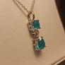 Rhodium Plated Sterling Silver Rare Capri Blue Quartz Pendant Image 4