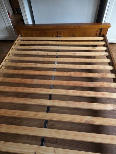 5 ft Bed frame -Dark Wood-EZ Living