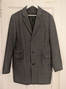 Zara Mens Herringbone Overcoat / Peacoat almost new
