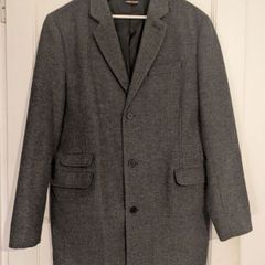 Zara Mens Herringbone Overcoat / Peacoat almost new