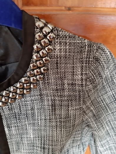 Ladies Black check Dress Jacket Size 10