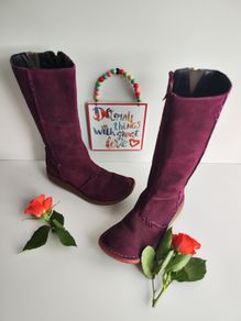 Dr Martens 3B28 burgundy midcalf wedge leather suede boots UK4 EU37 US6