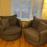 2 Large Grey Swivel Armchairs  Very Comfortable Image 2