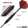 NEW SALE | | 24 Piece Steel Tip Dart Set with Brass Barrels, Flights and Aluminium Shafts, Series 1, Black/Red Image 6