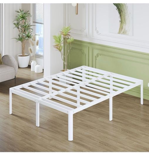 Super King Bed Frame 46 cm High with Rounded Corners, Heavy Duty Metal Bed Frames 6ft