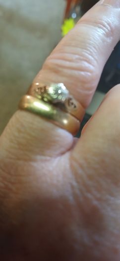 9ct wedding ring and diamond engagement ring
