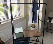 As new Iron clothes rail/shelf on wheels