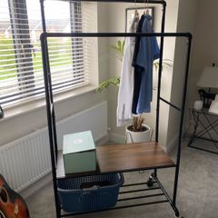Iron clothes rail/shelf on wheels