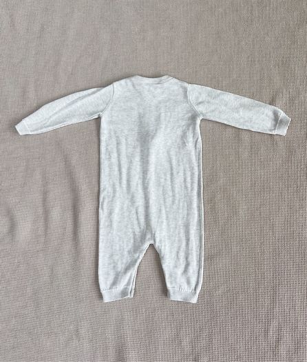 The Little White Company Organic Cotton Bunny Pom-Pom Knitted Romper 6-9 Months