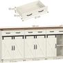 Vintage Large Sideboard Buffet Cabinet with 3 Drawers, 6 Doors Image 2