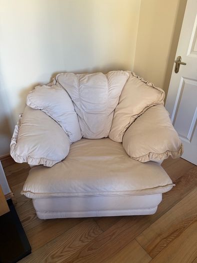 Leather cream sofa