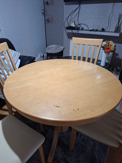 Dining table and chairs