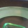 Fabulous Pair of Art Deco Green Glass Posy Vases by Bagley & Co, Green Glass Horseshoe Vase and Frosted Green Glass Semi Circular Ring Vase, both circa 1930s Image 10