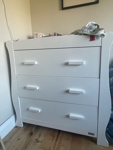 Cot and chest of drawers