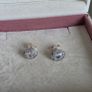 Pandora Silver and white crystal earrings very good condition Image 3