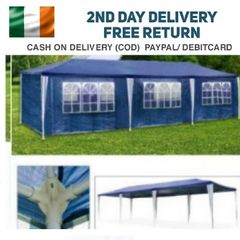 3 x 9 m UV Protection Gazebo Party Tent with 8 Side Panels, Marquee Garden, Market, Wedding and Waterproof Party Tent