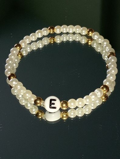 Handmade bracelet crystal pearl gold