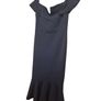 NEW_ Quiz Bardot Midi Dress in Navy Image 2