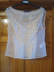 Ralph Lauren Embroidered Ivory Top